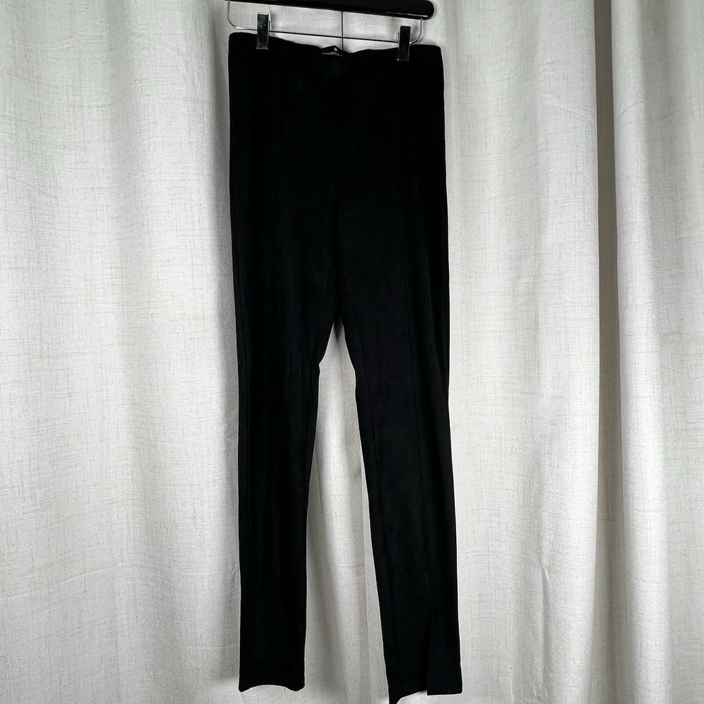 Pomander Place Tuckernuck Faux Suede Leggings Split Hem Black‎  Women's Medium